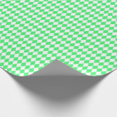 Medium Light Green en White Harlequin Cadeaupapier (Hoek)