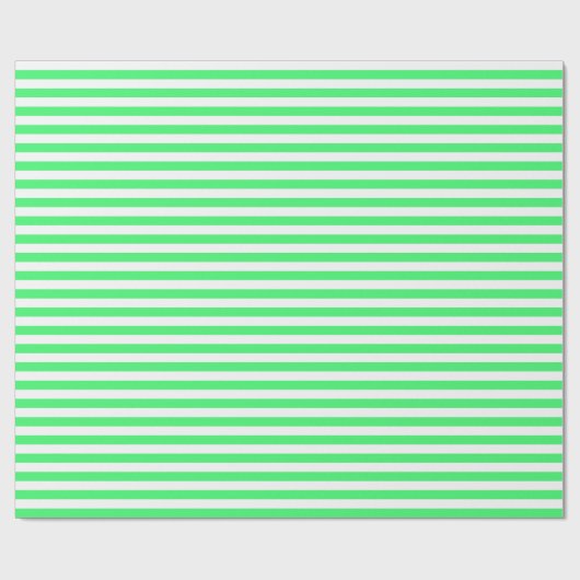 Medium LightGreen en White Stripes Wrapping Paper Cadeaupapier (Vlak)