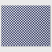 Medium marineblauw en wit cheques ompakken papier (Vlak)