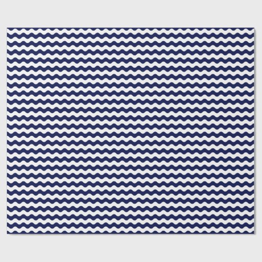 Medium marineblauw- en witte golven die papier ver (Vlak)