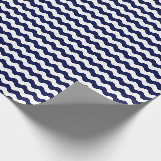 Medium marineblauw- en witte golven die papier ver (Hoek)