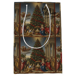 Medium Nativity Santa Christmas Gift Bag Cadeauzakje