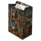 Medium Nativity Santa Christmas Gift Bag Medium Cadeauzakje (Voorkant Gekanteld)