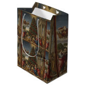 Medium Nativity Santa Christmas Gift Bag Medium Cadeauzakje (Achterkant Gekanteld)