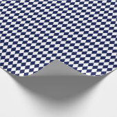Medium Navy Blue en White Harlequin Cadeaupapier (Hoek)