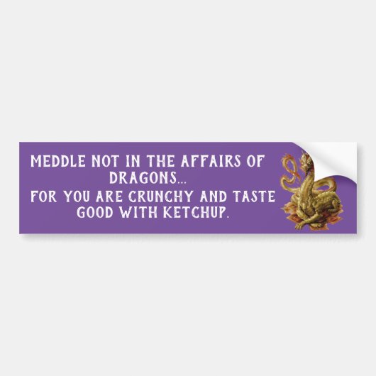 Medium niet bij de Dragons Bumpersticker (Voorkant)