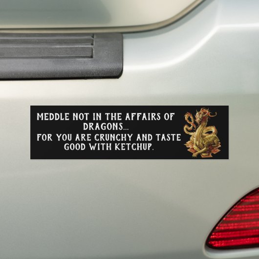 Medium niet bij de Dragons Bumpersticker (Op auto)