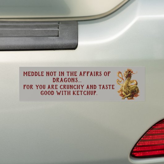 Medium niet bij de Dragons Bumpersticker (Op auto)