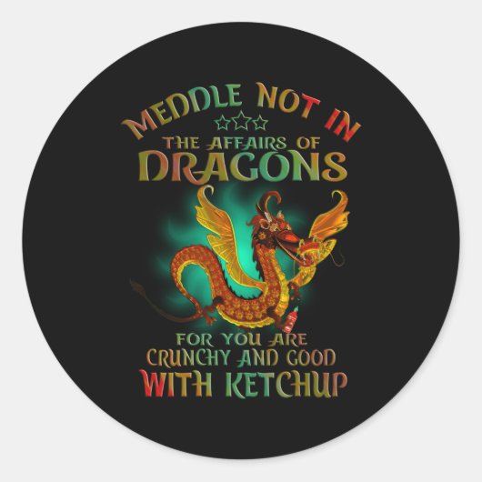 Medium niet bij de Dragons Ronde Sticker (Voorkant)