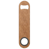 Medium Oak Brown Classy Chic Hout Grain Pattern Speed Flessenopener (Achterkant)