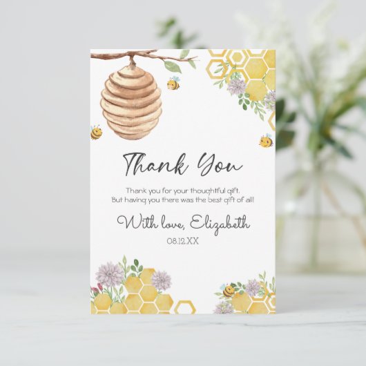 Medium om Vrijgezellenfeest Waterverf bijenkorf te Bedankkaart (Staand voorkant)