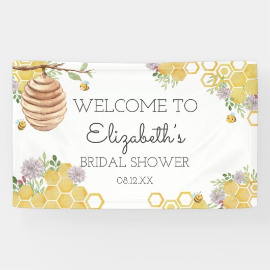 Medium om Vrijgezellenfeest Waterverf bijenkorf te Spandoek (Horizontaal)