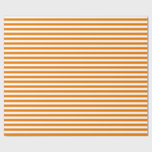 Medium Oranje- en witstrooppapier Cadeaupapier (Vlak)