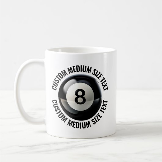 Medium Personalized Text Poll 8 Ball 11oz. Custom Koffiemok (Links)