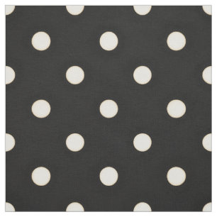 Medium polka dots Antiek wit & zwart Stof