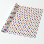 Medium Rainbow Colored Polka Dots Pattern Cadeaupapier (Uitgerold)
