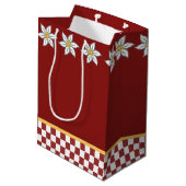 Medium Red Edelweiss Gift Bag Cadeauzakje (Achterkant Gekanteld)
