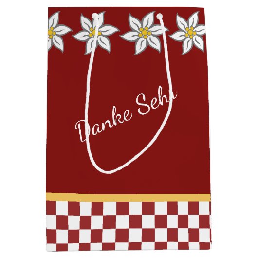 Medium Red Edelweiss Gift Bag Cadeauzakje (Voorkant)