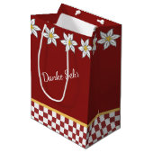 Medium Red Edelweiss Gift Bag Cadeauzakje (Voorkant Gekanteld)