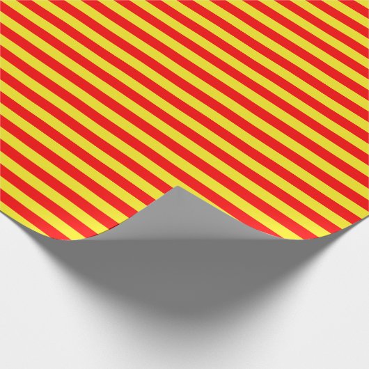 Medium rood en geel strippapier cadeaupapier (Hoek)