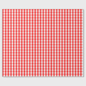Medium-rood en wit gingham-pakpapier cadeaupapier (Vlak)