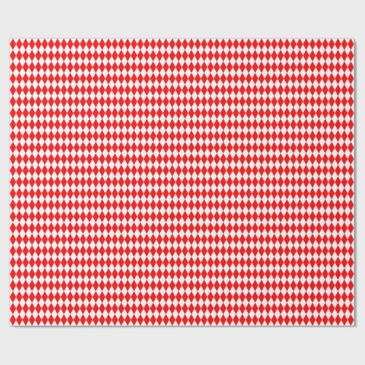 Medium-rood en wit Harlequin-omslagpapier Cadeaupapier (Vlak)