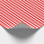Medium-rood en wit Harlequin-omslagpapier Cadeaupapier (Hoek)