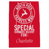 Medium Rood & Wit Noordpool Express Mail Naam Medium Cadeauzakje (Voorkant)