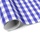 Medium Royal Blue en White Gingham Wrapping Paper Cadeaupapier (Rol Hoek)