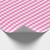 Medium roze en wit gingham pakpapier (Hoek)
