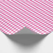 Medium roze en wit Harlequin Wrapping Paper Cadeaupapier (Hoek)