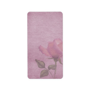 Medium roze rose apotheker label