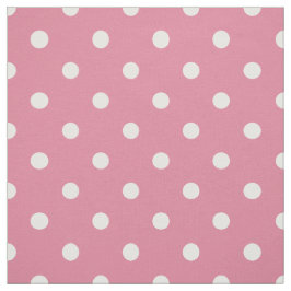 Medium Roze Witte Polka Dots Stof