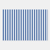 Medium saffier blauw & witte strepen inpakpapier vel (Voorkant 2)