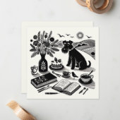 Medium Schnauzer Note Kaart Notitiekaartje (Voorkant / Achterkant in situ)