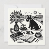 Medium Schnauzer Note Kaart Notitiekaartje (Voorkant)