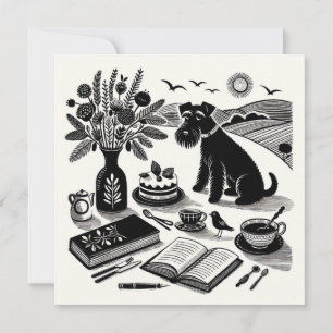 Medium Schnauzer Note Kaart Notitiekaartje