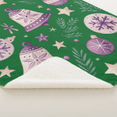 Medium Sherpa Blanket – Paarse kerstbellen & S Sherpa Deken (3/4)