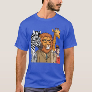 medium shot van grappige cartoon dieren retro t-shirt