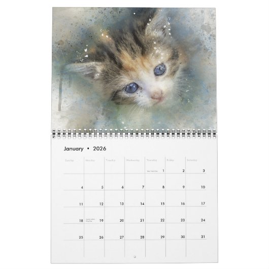Medium Size Kittens Calendar Kalender (Jan 2026)