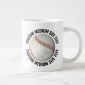 Medium Size Personalized Text Baseball Custom Grote Koffiekop (Rechts)
