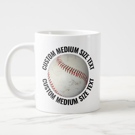 Medium Size Personalized Text Baseball Custom Grote Koffiekop (Links)