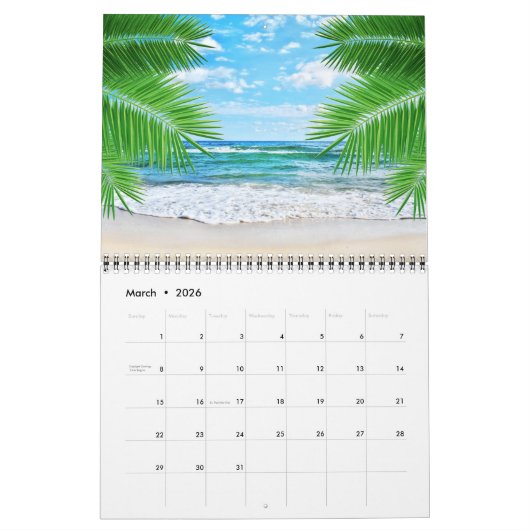 Medium Size Tropics Paradise Calendar Kalender (Mar 2026)