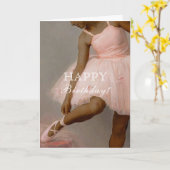 Medium Skin Ballerina Verjaardag Kaart (Gele Bloem)