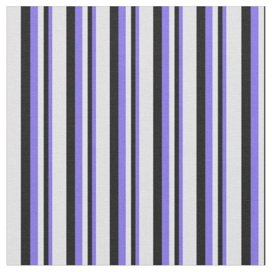 Medium Slate Blue, Black & Lavender Pattern Stof (Close Up)