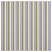 Medium Slate Blue, Green & Beige Pattern Stof (Swatch)