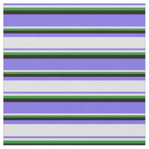 Medium Slate Blue, Lavender, Forest Green & Black Stof