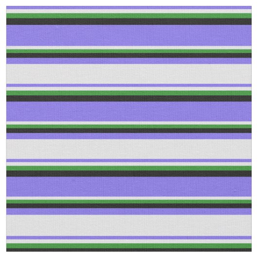 Medium Slate Blue, Lavender, Forest Green & Black Stof (Close Up)