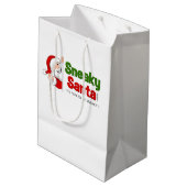 Medium Sneaky Santa Gift Bag Cadeauzakje (Achterkant Gekanteld)