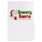 Medium Sneaky Santa Gift Bag Cadeauzakje (Voorkant)